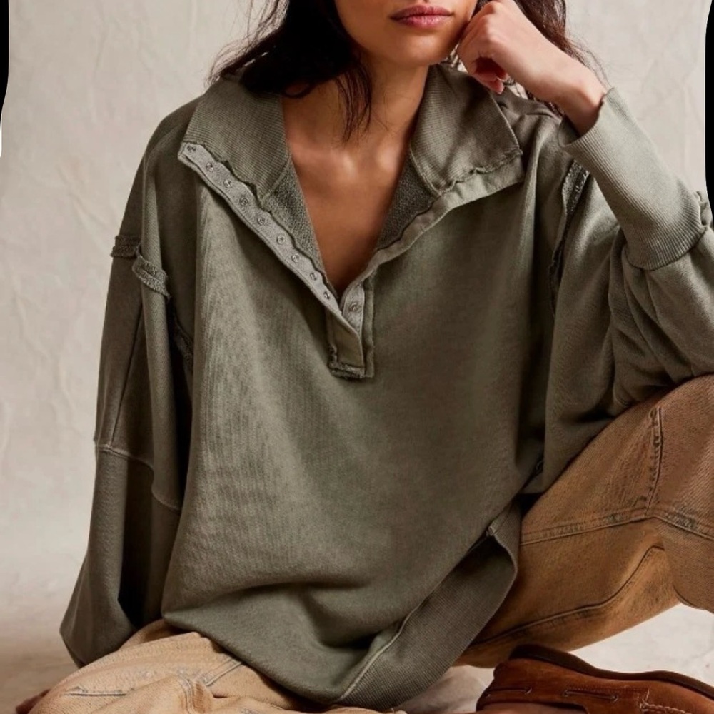 Women's Olive Green Pullover Top
